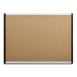 Bulletin*Staples Durable Cork Bulletin Board, Black/Silver Frame, 2' x 1.5' (ST52490-US)
