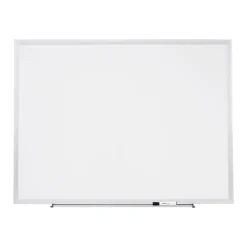 Dry Erase*Staples Durable Magnetic Porcelain Dry-Erase Whiteboard, Aluminum Frame, 4' x 3' (52467/28331)