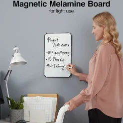 Dry Erase*Staples Durable Melamine Dry-Erase Board, Plastic Frame, 11