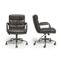 Office Chairs*Staples ® Ellsworth Leather Swivel Manager Chair, Gray (95115)