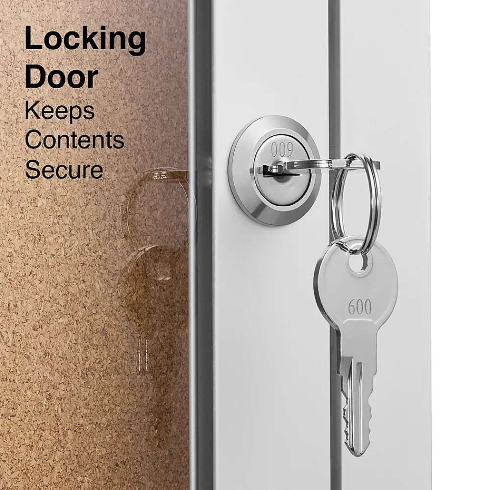 Bulletin*Staples Enclosed Cork Display Board, Aluminum Frame, 3' x 2' (ST61261)