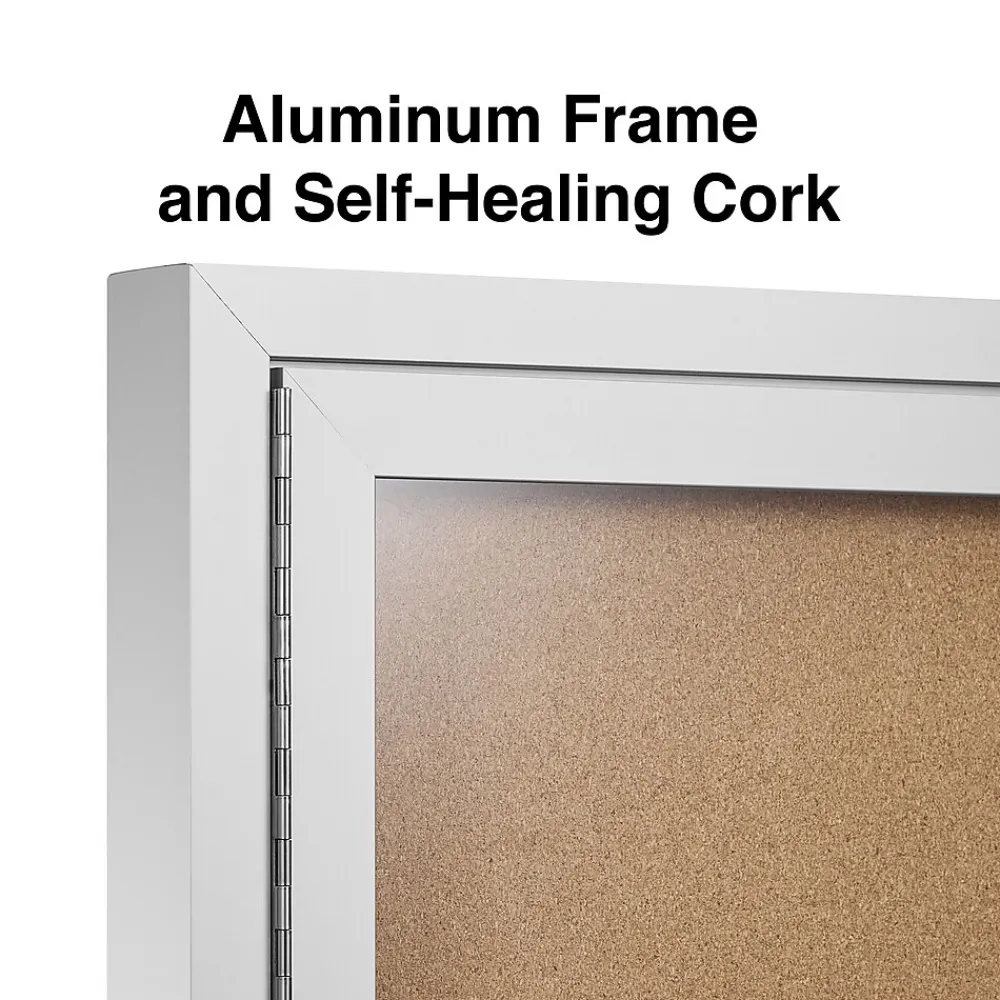Bulletin*Staples Enclosed Cork Display Board, Aluminum Frame, 4' x 3' (ST61262)