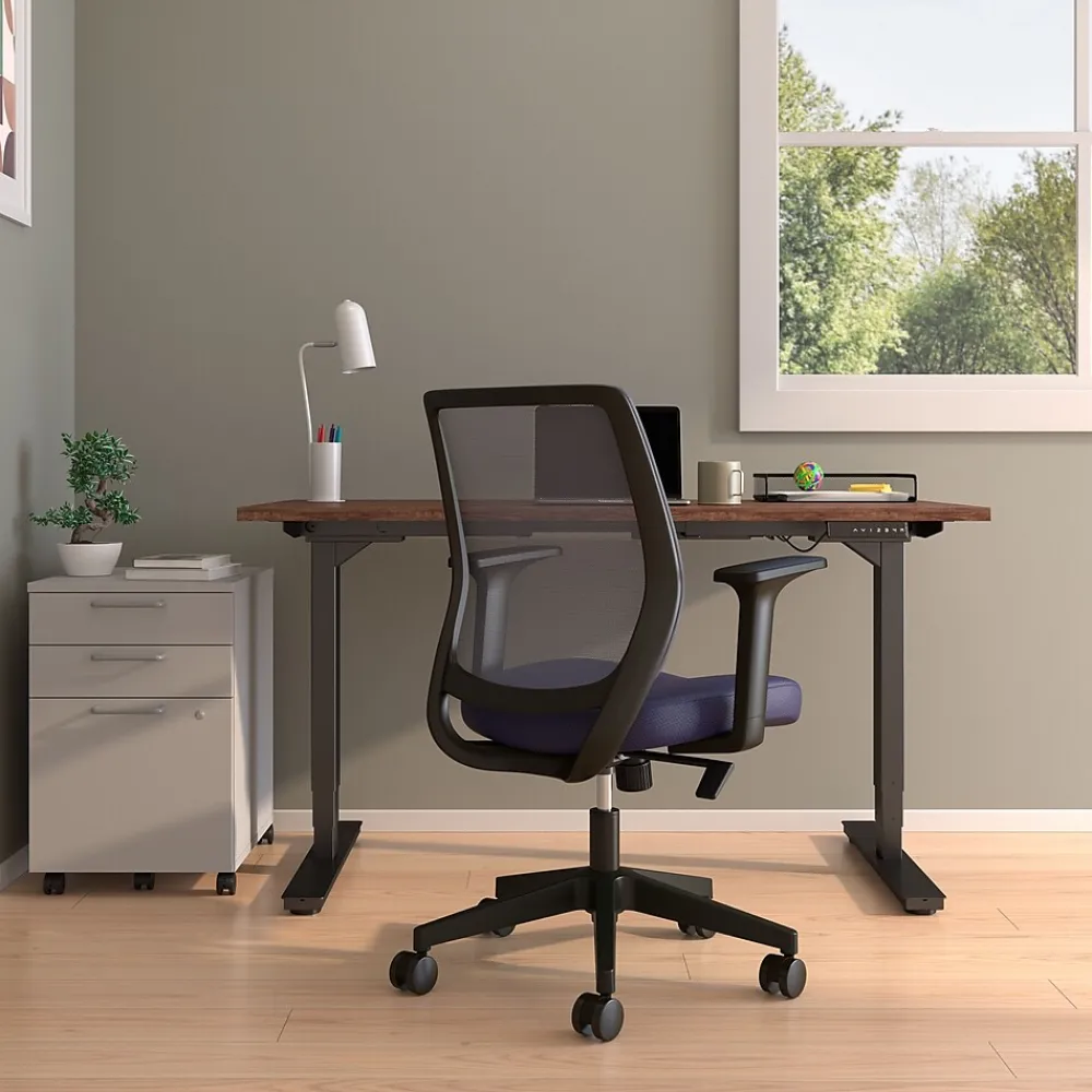 Ergonomic Chairs*Staples ® Essentials Ergonomic Fabric Swivel Task Chair, (UN56965) Blue