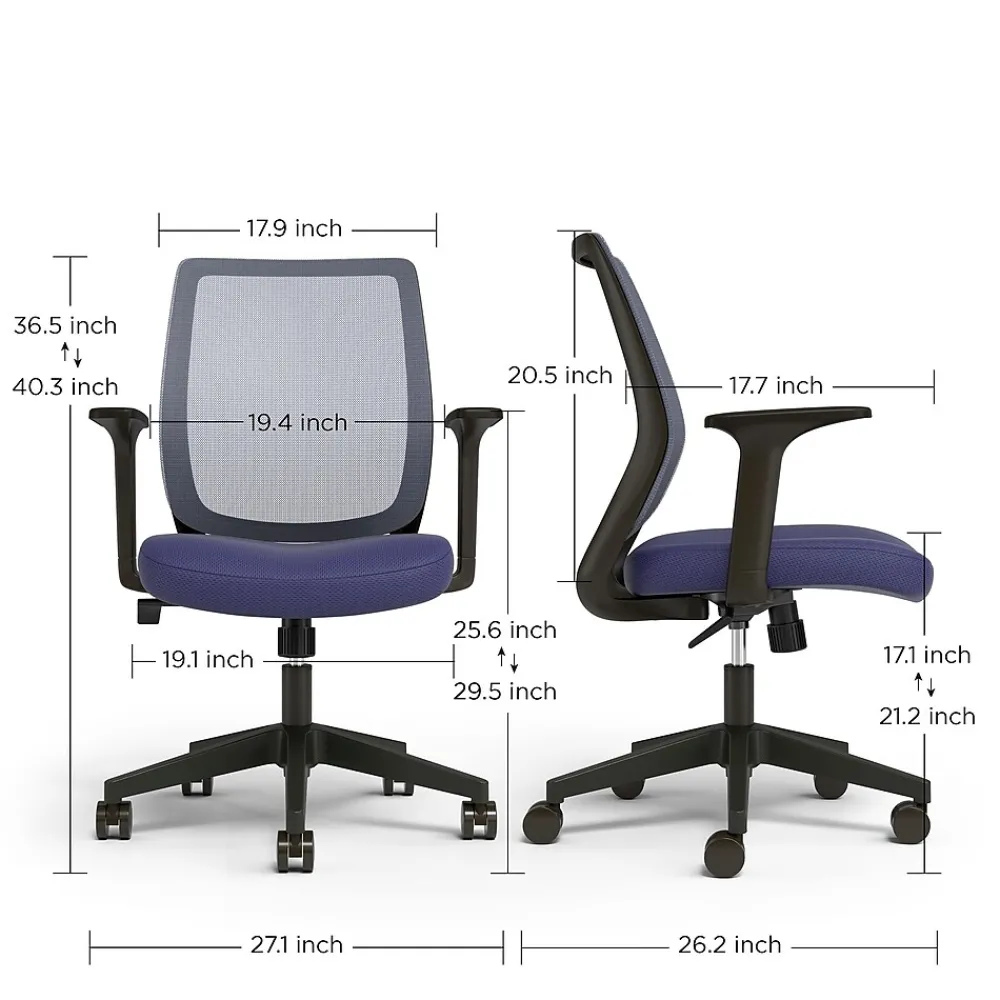 Ergonomic Chairs*Staples ® Essentials Ergonomic Fabric Swivel Task Chair, (UN56965) Blue