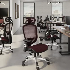 Office Chairs*Staples Hyken Ergonomic Mesh Swivel Task Chair, Maroon (UN59462) Red