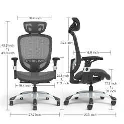 Ergonomic Chairs*Staples Hyken Ergonomic Mesh Swivel Task Chair, (UN59460) Black
