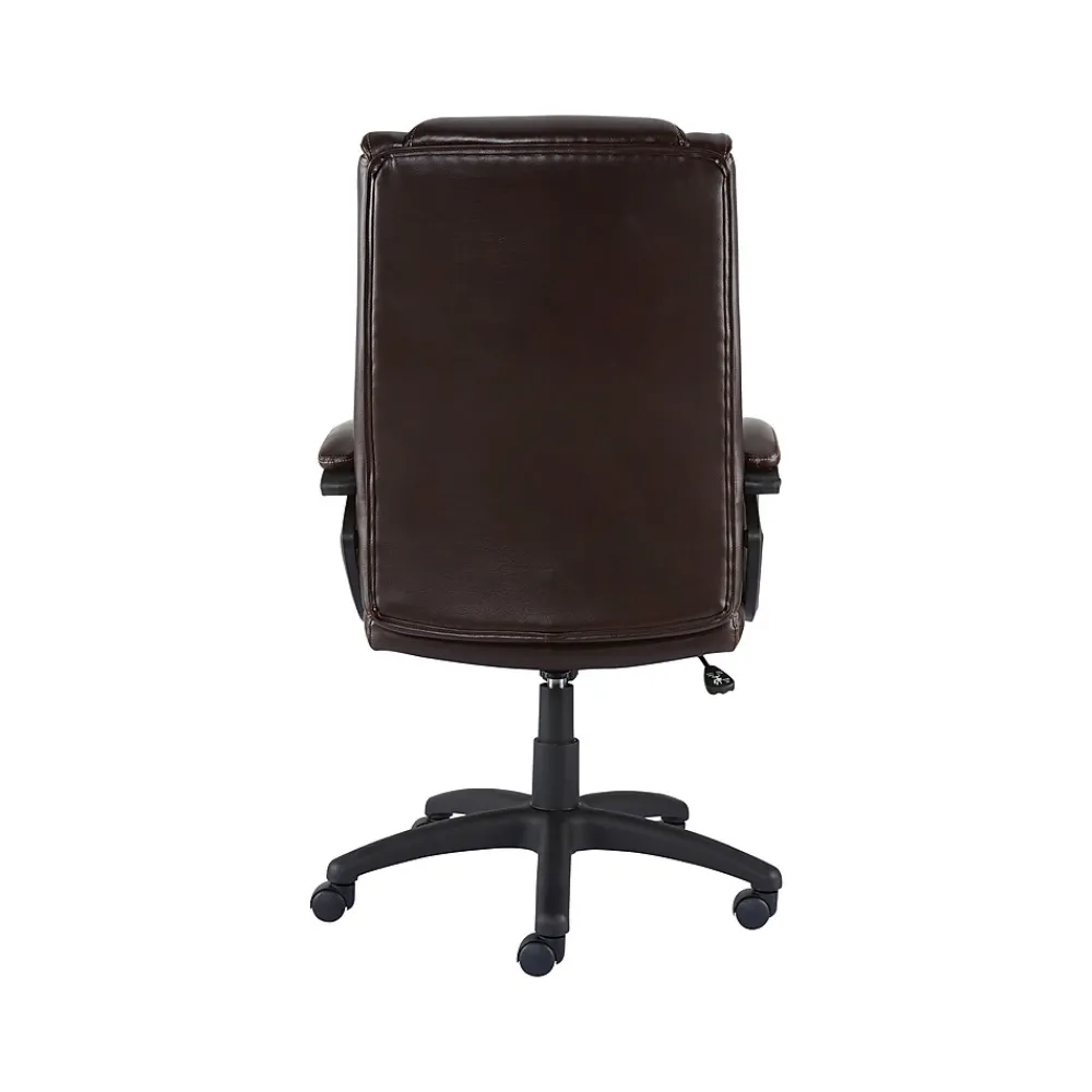 Office Chairs*Staples Kelburne Luxura Ergonomic Faux Leather Swivel Executive Chair, (58227-CC) Brown