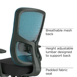 Ergonomic Chairs*Staples Kroy Ergonomic Fabric Swivel Task Chair, (UN59458) Blue