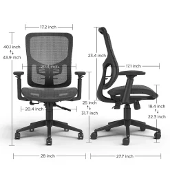 Ergonomic Chairs*Staples Kroy Ergonomic Mesh Swivel Task Chair, (UN59456) Black