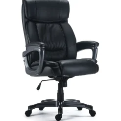 Office Chairs*Staples Lockland Ergonomic Leather Managers Big & Tall Chair, 400 lb. Capacity, Black (58067)