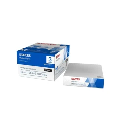 Copy Paper*Staples Multiuse 8.5" x 11" Copy Paper, 20 lbs., 94 Brightness, 500/Ream, 3 Reams/Carton (51929)