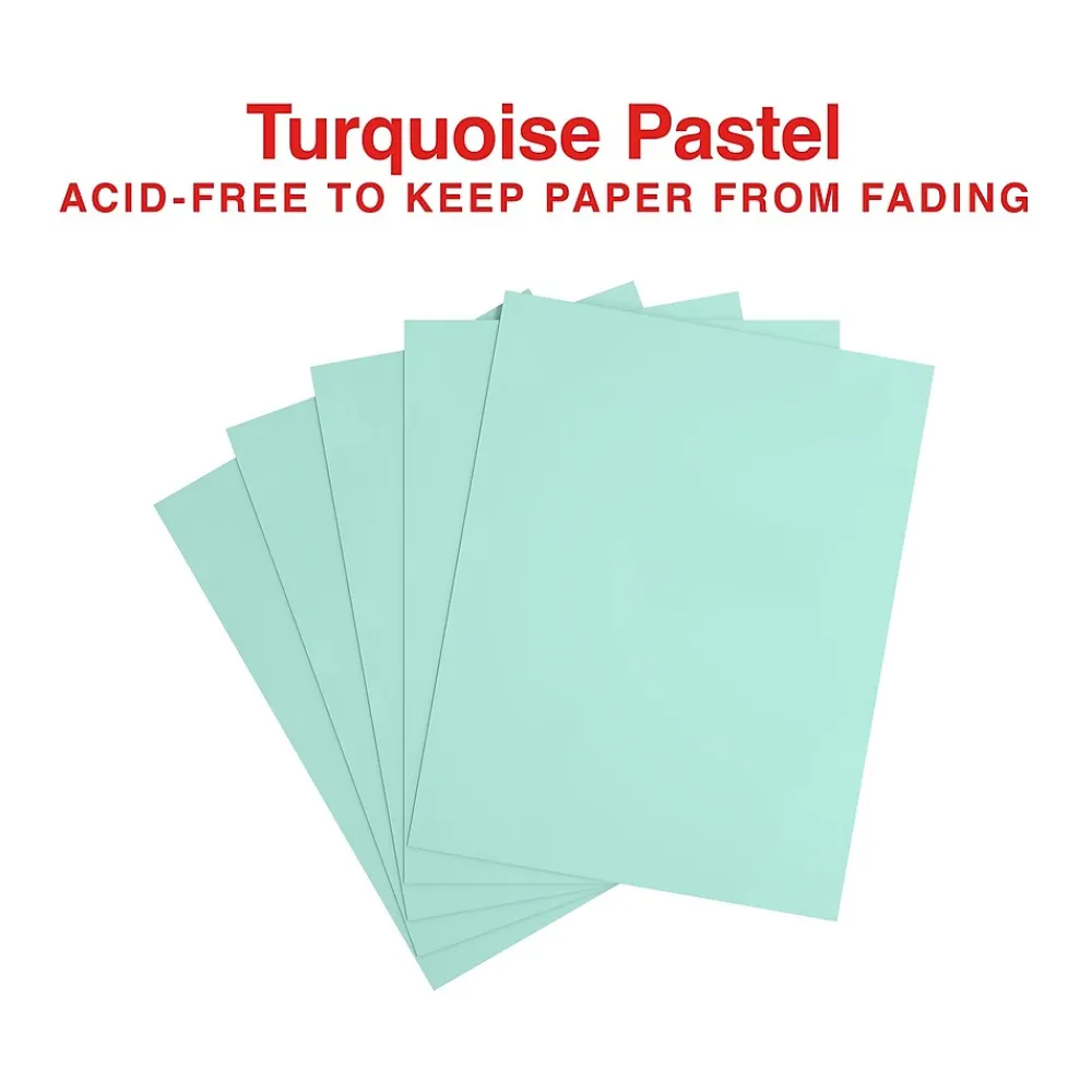 Multipurpose Paper*Staples Pastel 30% Recycled Color Copy Paper, 20 lbs., 8.5" x 11", , 500 Sheets/Ream (14784) Turquoise