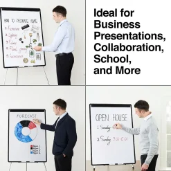 Dry Erase*Staples Presentation Flip Chart Easel, White Steel (28217US/50445US)