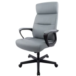 Ergonomic Chairs*Staples ® Rutherford Ergonomic Faux Leather Swivel Executive Chair, (58677V) Gray