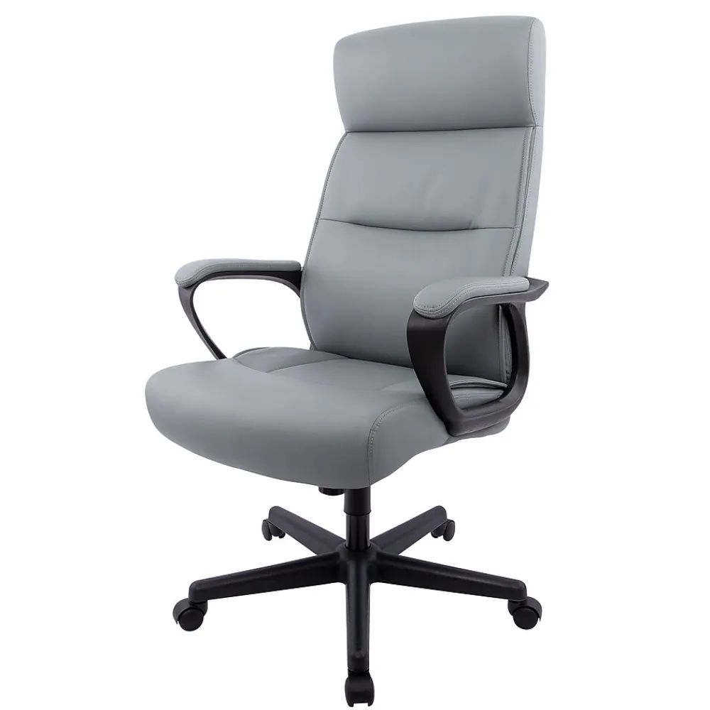 Ergonomic Chairs*Staples ® Rutherford Ergonomic Faux Leather Swivel Executive Chair, (58677V) Gray