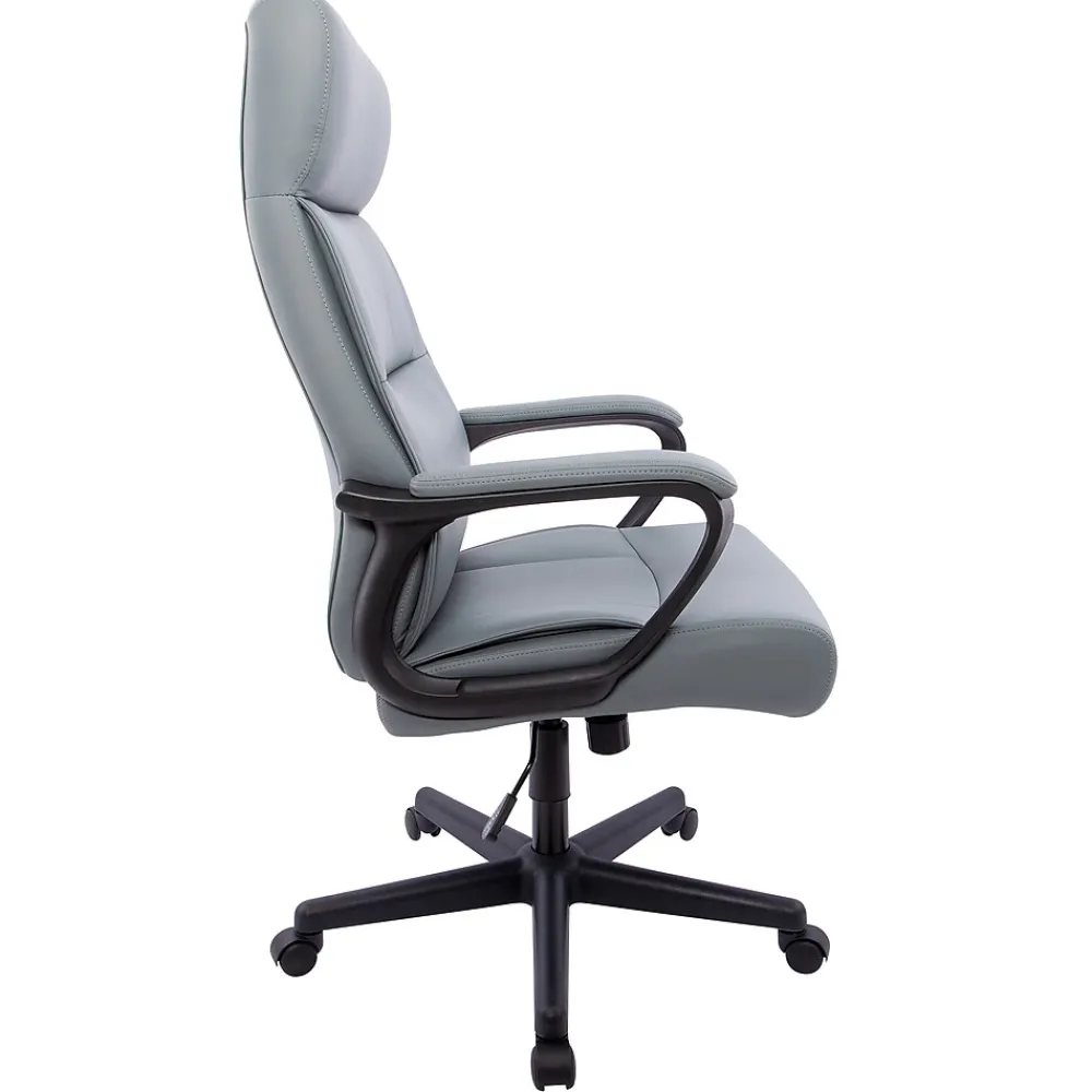 Ergonomic Chairs*Staples ® Rutherford Ergonomic Faux Leather Swivel Executive Chair, (58677V) Gray