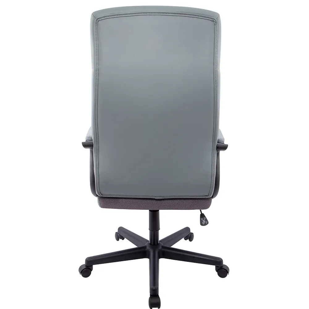 Ergonomic Chairs*Staples ® Rutherford Ergonomic Faux Leather Swivel Executive Chair, (58677V) Gray