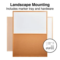 Dry Erase*Staples Standard Cork & Dry Erase Whiteboard, 4' x 3' (28324-CC)