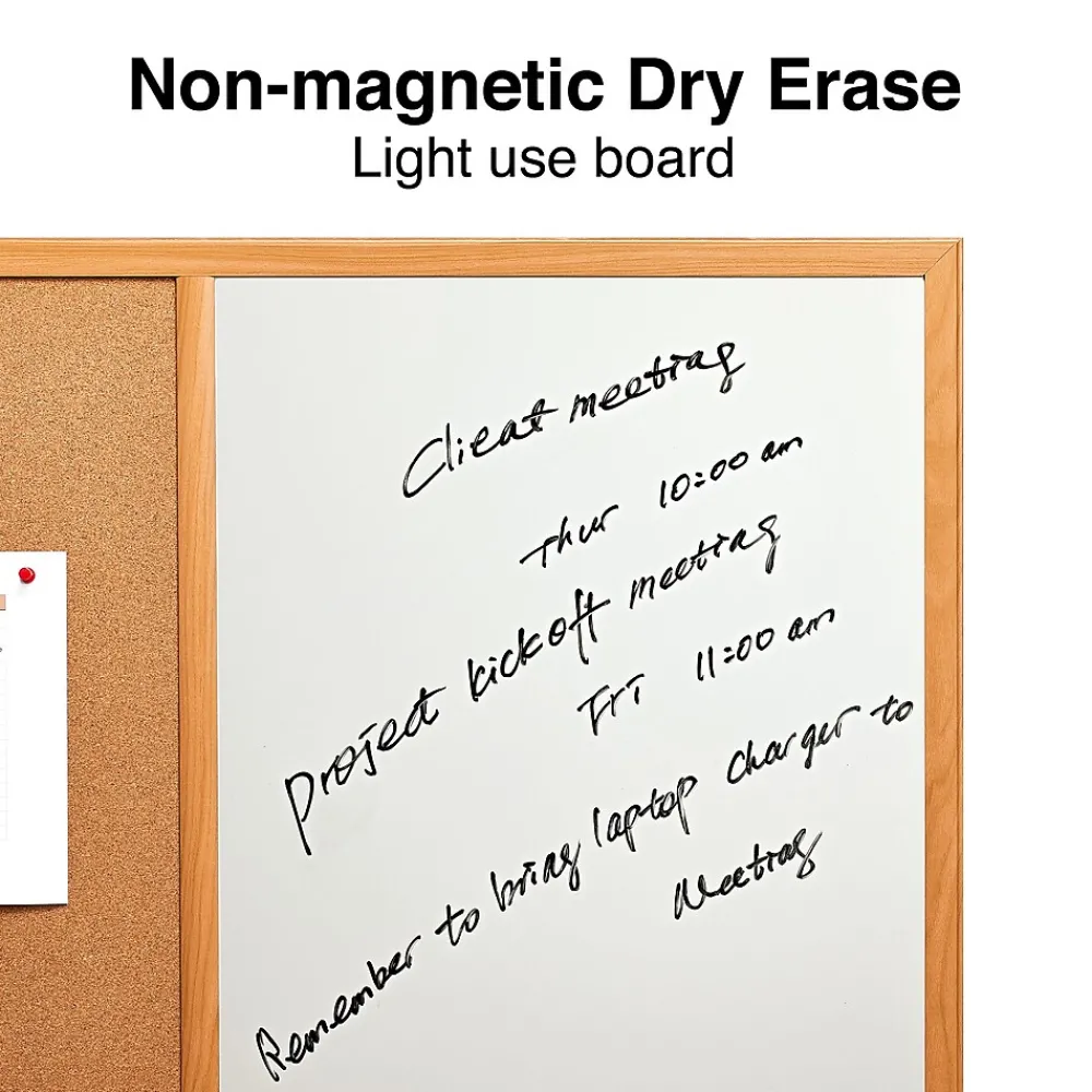 Dry Erase*Staples Standard Cork & Dry Erase Whiteboard, 3' x 2' (28323-CC)