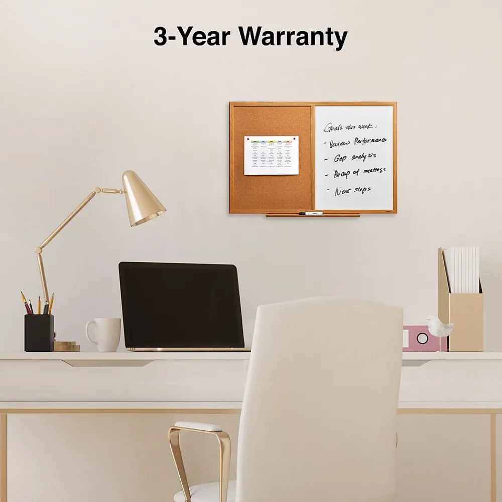 Dry Erase*Staples Standard Cork & Dry Erase Whiteboard, 3' x 2' (28323-CC)