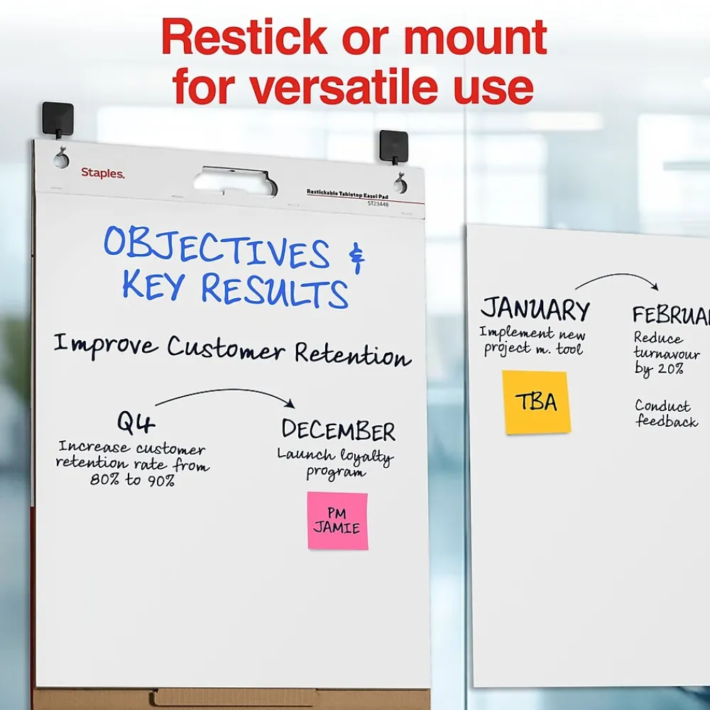 Easel Paper Pads*Staples Stickies Tabletop Easel Pad, 20" x 23", White, 20 Sheets/Pad (23448)