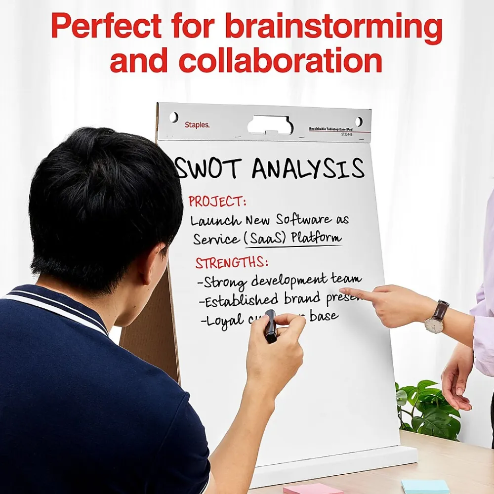 Easel Paper Pads*Staples Stickies Tabletop Easel Pad, 20" x 23", White, 20 Sheets/Pad (23448)