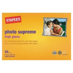 Photo Paper*Staples Supreme Glossy Photo Paper, 13" x 19", 20/Pack (19901-CC)