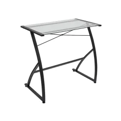 Corner Desks*Staples 31.5"W Glass Computer Desk, Black (44851)