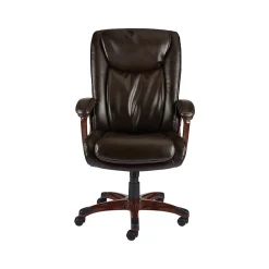 Office Chairs*Staples ® Westcliffe Ergonomic Leather Swivel Executive Chair, Brown (50219R-CC)