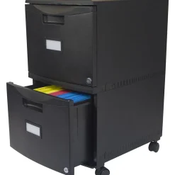 File Cabinets*Storex 2-Drawer Mobile Vertical File Cabinet, Letter Size, Lockable, 18.25"H x 14.75"W x 26"D, Black (STX61312U01C)