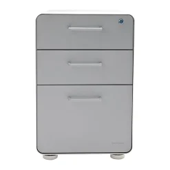 File Cabinets*Poppin Stow 3-Drawer File Cabinet, White + Light Gray