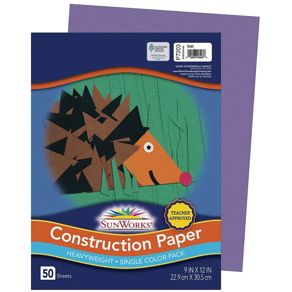 Construction Paper*SunWorks 9" x 12" Construction Paper, Violet, 50 Sheets (P7203)