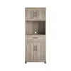 Storage Cabinets*System Build Dwyer 70" Tall Coffee Bar with 4 Shelves, Gray Oak (6383337COM)