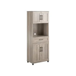 Storage Cabinets*System Build Dwyer 70" Tall Coffee Bar with 4 Shelves, Gray Oak (6383337COM)