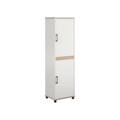 Storage Cabinets*System Build Whitmore 68" Kitchen Pantry Cabinet with 4 Shelves, Rustic White/Oak (9695500COM)