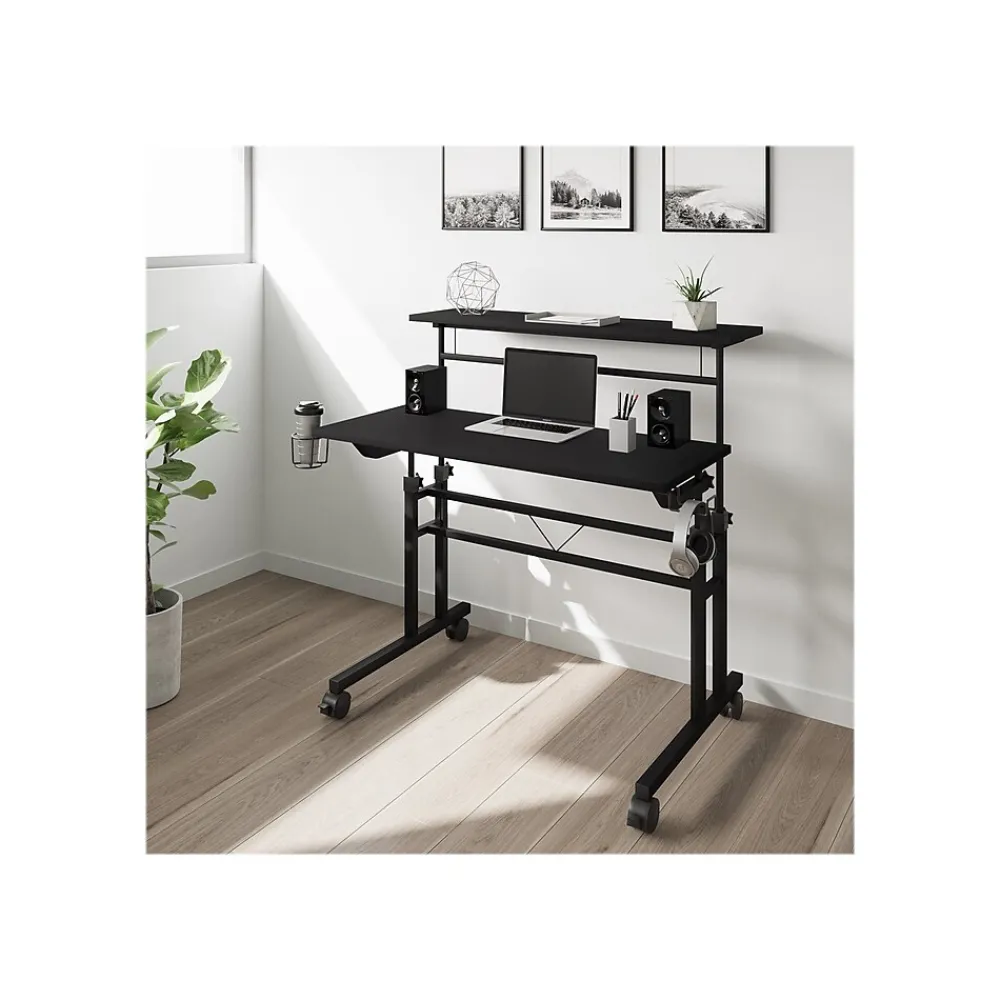 Corner Desks*Techni Mobili 36" Mobile Desk, Black (RTA-3800SU-BK)