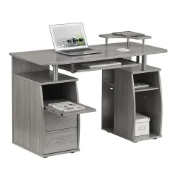 Corner Desks*Techni Mobili Complete Computer Workstation Desk With Storage, Gray (RTA-8211-GRY)