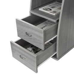 Corner Desks*Techni Mobili Complete Computer Workstation Desk With Storage, Gray (RTA-8211-GRY)