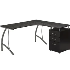 Corner Desks*Techni Mobili Modern L-Shaped Computer Desk with File Cabinet, Espresso (RTA-4804L-ES)