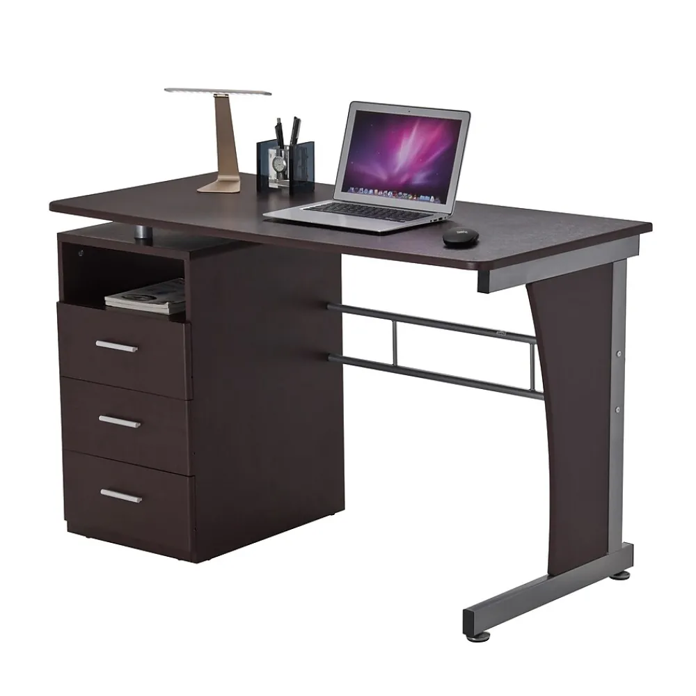 Computer Desks*RTA Techni Mobili 48"W Computer Desk with Ample Storage, Chocolate (-3520-CH36)