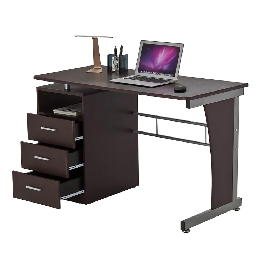 Computer Desks*RTA Techni Mobili 48"W Computer Desk with Ample Storage, Chocolate (-3520-CH36)