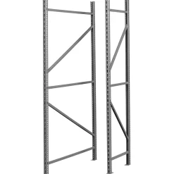Shelving*Tennsco Bulk Storage Upright Frame, Supports 10,000 lb., Medium Grey, 72"H x 1 3/4"W x 24"D