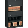 File Cabinets*Tennsco Closed Fixed Shelf Lateral File, Black, 5-Shelf, 63 1/2"H