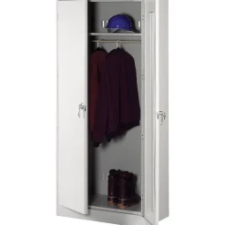 Storage Cabinets*Tennsco Deluxe Wardrobe Storage Cabinet with Double Hinge Doors, 1-Shelf, 1 Closet, Light Grey, 78"H x 36"W x 24"D Light Gray
