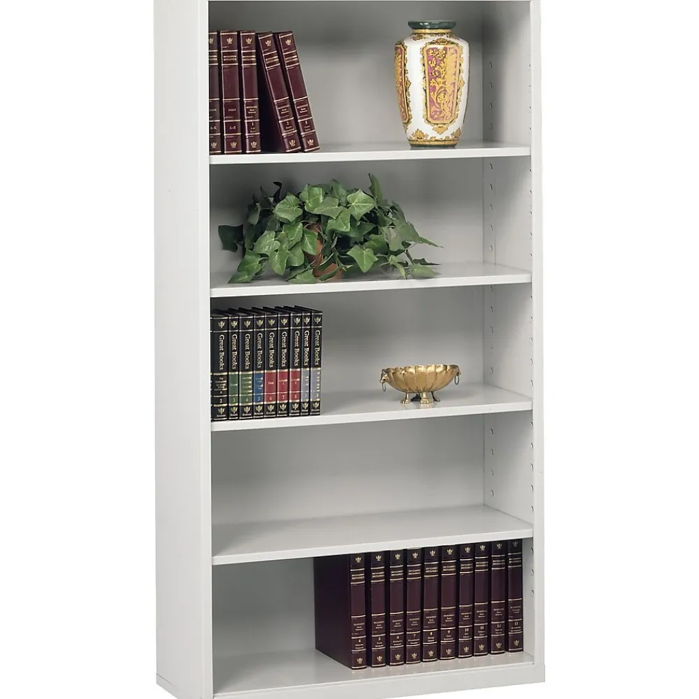 Bookcases*Tennsco 66"H 5-Shelf Welded Bookcase, Light Grey (TNN-B66LGY)
