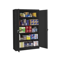 Storage Cabinets*Tennsco Jumbo 78" Steel Storage Cabinet with 4 Shelves, Black (J2478SU-BLK)