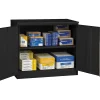 Storage Cabinets*Tennsco Jumbo Counter-Height Storage Cabinet, 2-Shelf, Black, 42"H x 48"W x 24"D