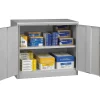 Storage Cabinets*Tennsco Jumbo Counter-Height Storage Cabinet, 2-Shelf, Light Grey, 42"H x 48"W x 24"D