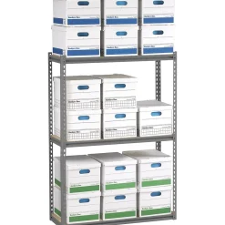 Shelving*Tennsco Z-Line Record Archive Shelving Unit, Supports 6,000 lb., 69"W, Medium Grey (TNN-ZA691560-3D)