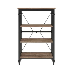 Bookcases*Thomasville Furniture Thomasville Breslyn 3-Shelf 48"H Metal Bookcase, Crosscut Hickory/Black Nickel (SPLS-BRBK-TV)